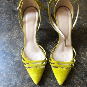 JCrew lime suede heels